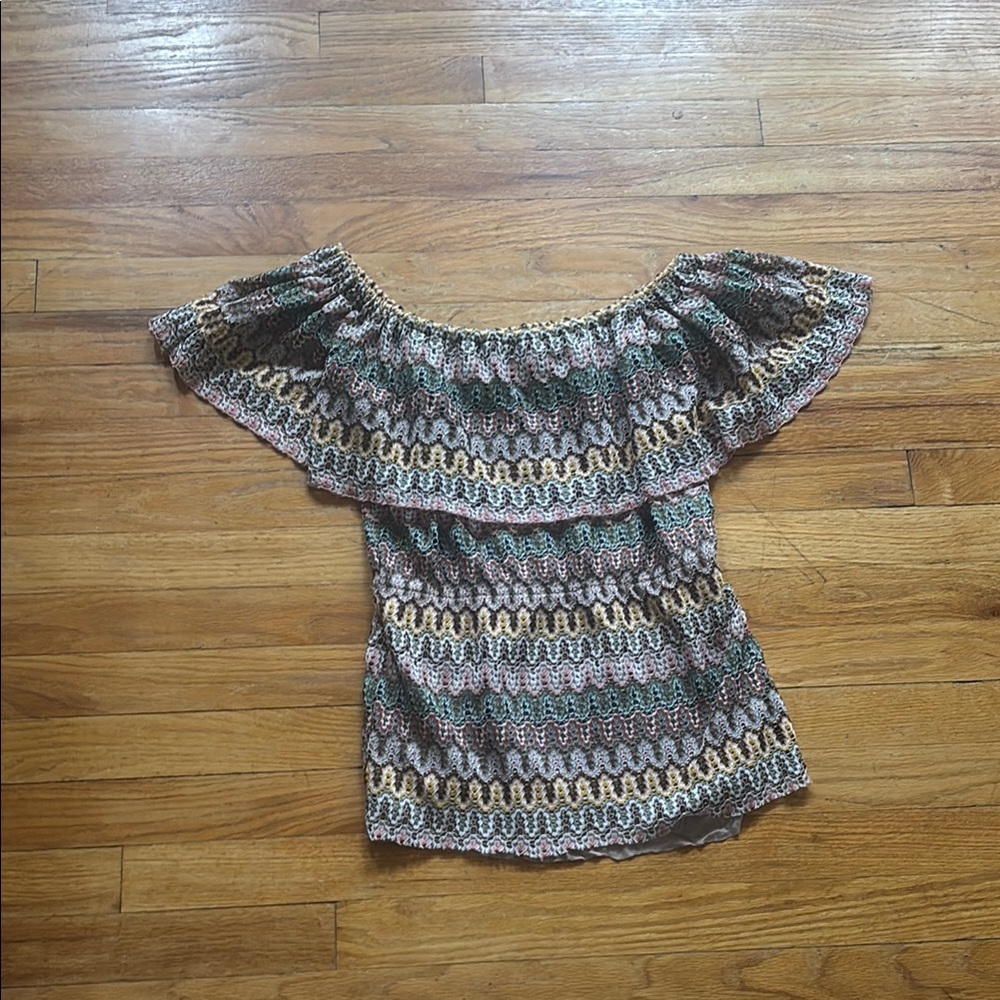 Jen’s Pirate Booty Off Shoulder Patterned Mini Dress